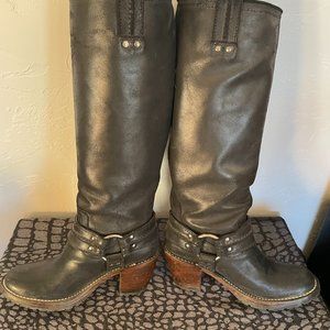 Frye Carmen Harness boots, tall sz. 61/2 B, Black
